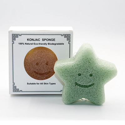 Facial Cleanser 100% Natural Green Tea Konjac Sponge for Facial Cleansing