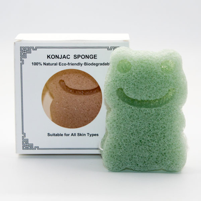 Organic Frog Baby Konjac Sponge Customized Logo Skin Friendly