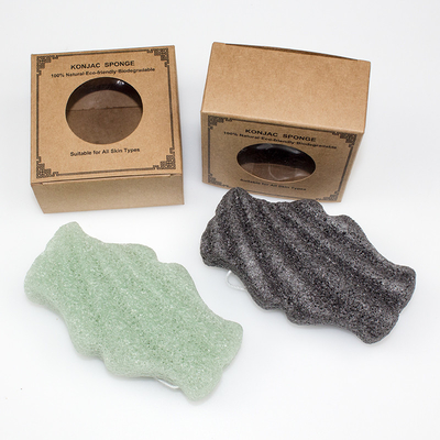 Wave Shaped Organic Skincare Body Bath Konjac Sponge