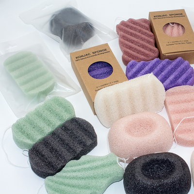 Wave Shaped Organic Skincare Body Bath Konjac Sponge