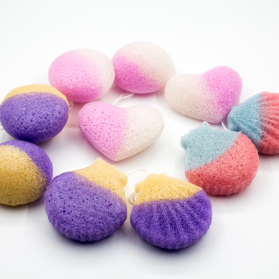 OEM Contrasting Colors Washable Gentle Konjac Sponge For Oily Skin