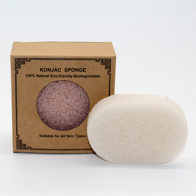 White Kaolin Clay Dehumidification Facial Konjac Sponge 8.5*5.5*2.5cm