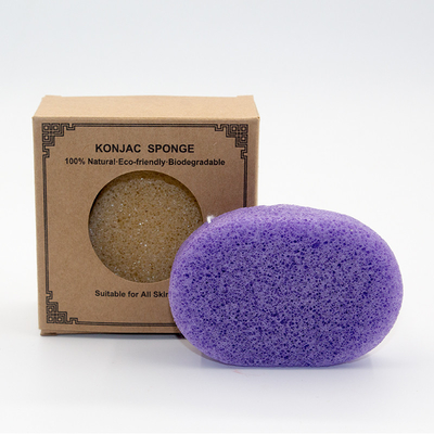 6g Washable Anti Bacterial Oval Konjac Facial Sponge French Red Clay Konjac Sponge