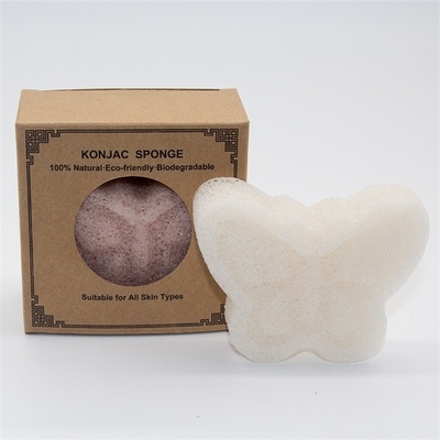 Colorful OEM Private Label Butterfly Bath Sponge Prevents Spots Konjac Face Puff
