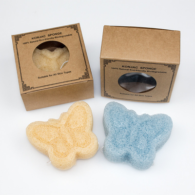 Disposable Butterfly Shape Organic Konjac Sponge For Skin Care