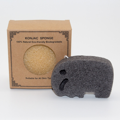 Star 7.5cm Konjac Charcoal Exfoliating Sponge For Deep Pore Cleansing
