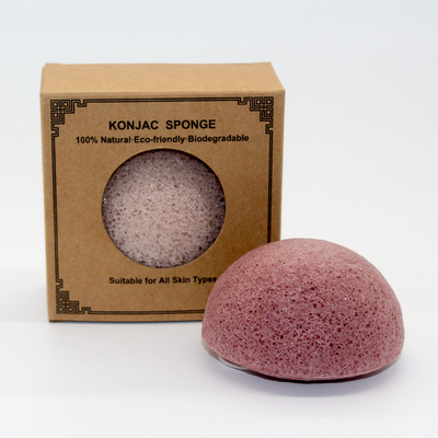 ODM Organic French Red Clay Konjac Sponge Exfoliating Skin Care Sponge
