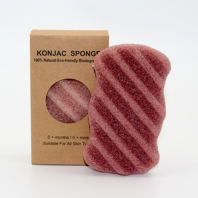 MSDS 100% Natural Red Clay Konjac Sponges Soft Facial Cleansing Sponge