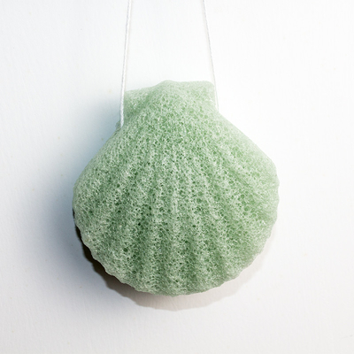 Sensitive Skin Washable Green Tea Konjac Sponge Exfoliator Face Wash Facial Cleanser