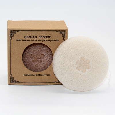 Comfortable Reusable Konjac Round Face Sponge Biodegradable Makeup Remover