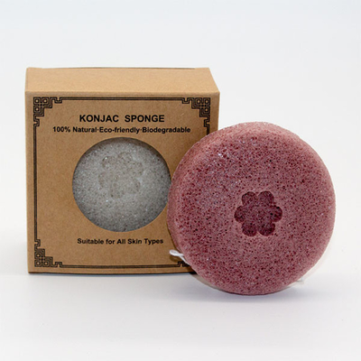 Comfortable Reusable Konjac Round Face Sponge Biodegradable Makeup Remover