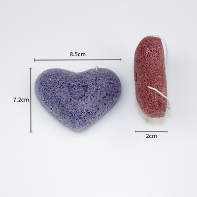 Freeze Dry Purple Cinnamon Pink Heart Konjac Sponge Biodegradable