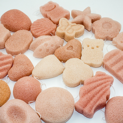 Cotton String Baby Bath Sponge Skincare Exfoliating Konjac Sponge For Blackheads