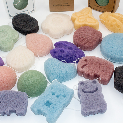 Soft Shell Bamboo Charcoal Konjac Sponge No Plastic Dead Skin Exfoliator Sponge
