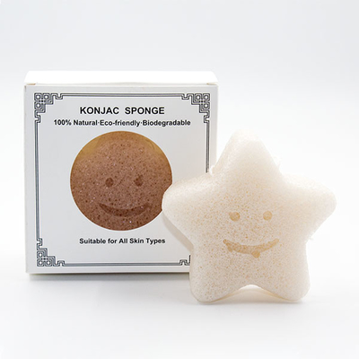 Star Shaped Deep Pore Cleansing Natural Konjac Sponge Biodegradable