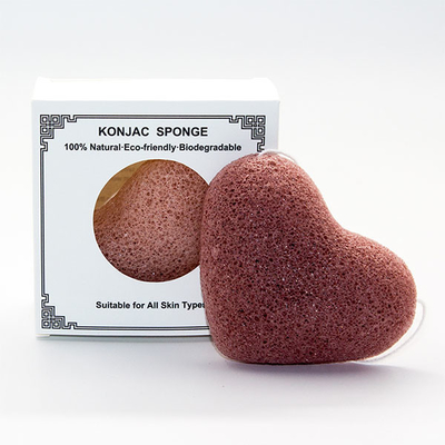 MSDS 100% Natural Red Clay Konjac Sponges Soft Facial Cleansing Sponge