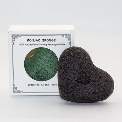 Beige Natural Konjac Facial Cleansing Sponge Eco Friendly Heart Bath Sponge