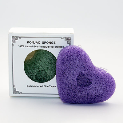 Beige Natural Konjac Facial Cleansing Sponge Eco Friendly Heart Bath Sponge