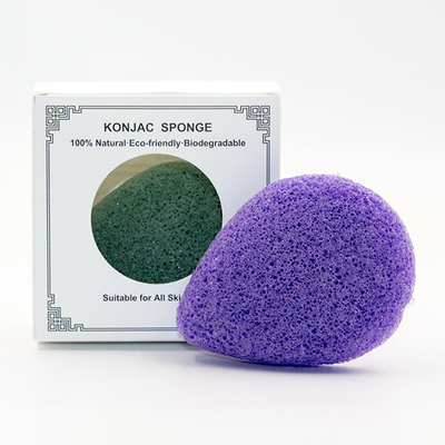 Customized Logo Tear Drop Exfoliating Konjac Sponge 2.5cm Thick