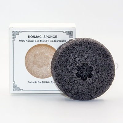 MSDS SGS Round Face Sponge Exfoliating Konjac Facial Cleanser For Clogged Pores