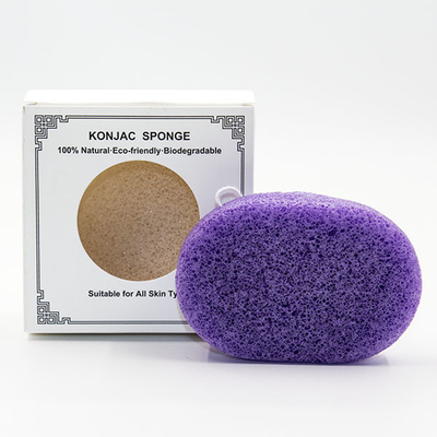 Colorful Sakura Freeze Drying Oval Cosmetic Sponge Red Clay Konjac Sponge