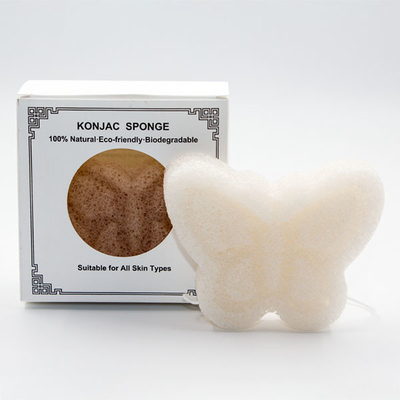 Various Colors Butterfly Bath Sponge Face Body Konjac Sponge Biodegradable