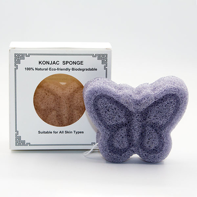 Various Colors Butterfly Bath Sponge Face Body Konjac Sponge Biodegradable