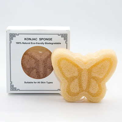 Various Colors Butterfly Bath Sponge Face Body Konjac Sponge Biodegradable