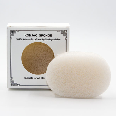White Kaolin Clay Dehumidification Facial Konjac Sponge 8.5*5.5*2.5cm