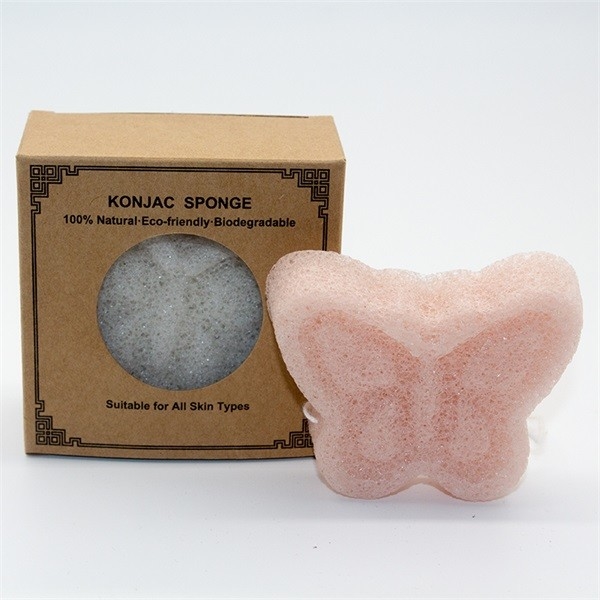 Fashion Konjac Butterfly Bath Sponge Studio Beauty Facial Cleansing Sponges