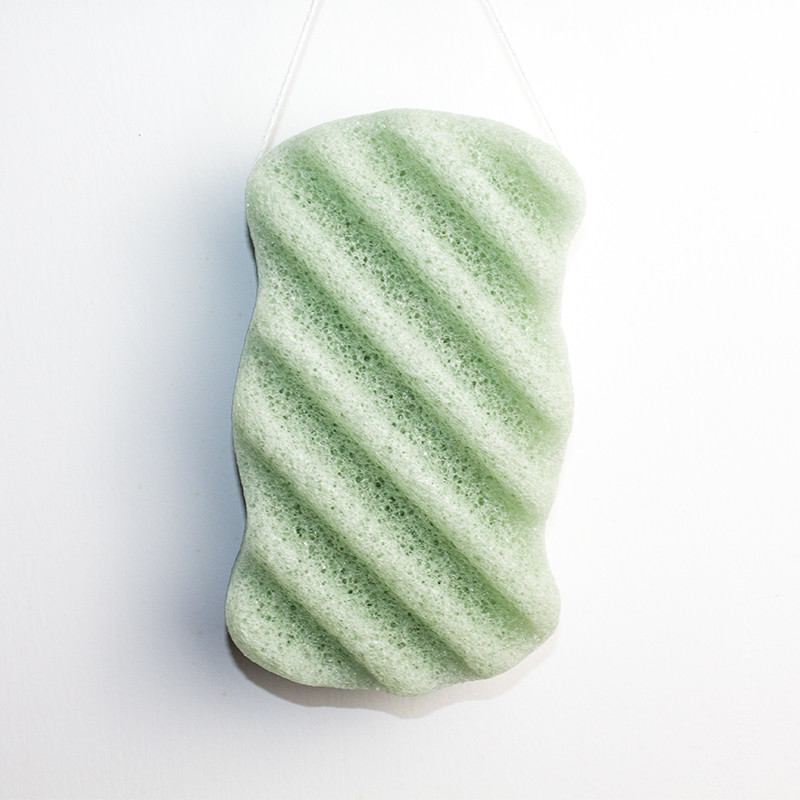 100% Natural Mint Green Deep Pore Body Konjac Sponge For Face Cleansing