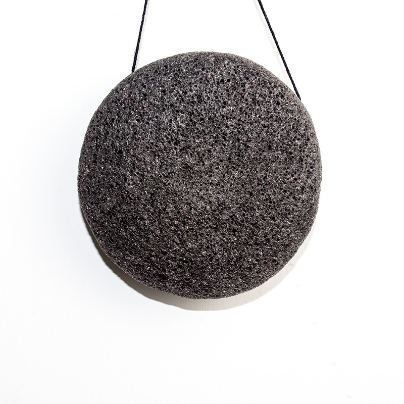 OEM Round Activated Bamboo Charcoal Konjac Sponge Organic