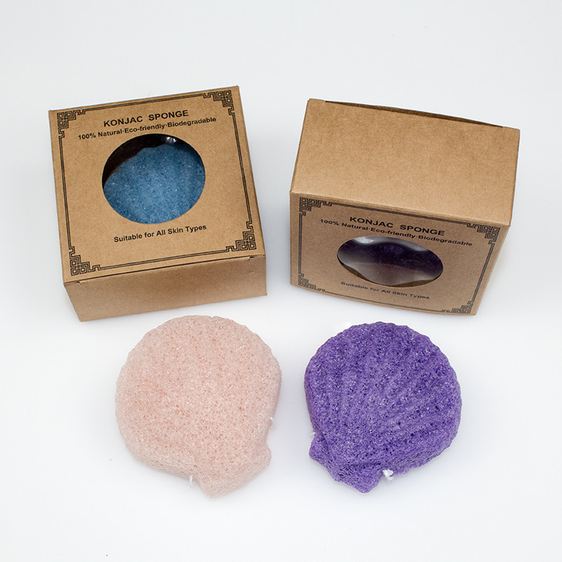 100% Natural Organic Shell Shaped Sponge Konjac Shower Sponge For Face
