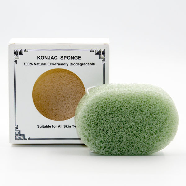 EN71 Oval Green Tea Konjac Sponge